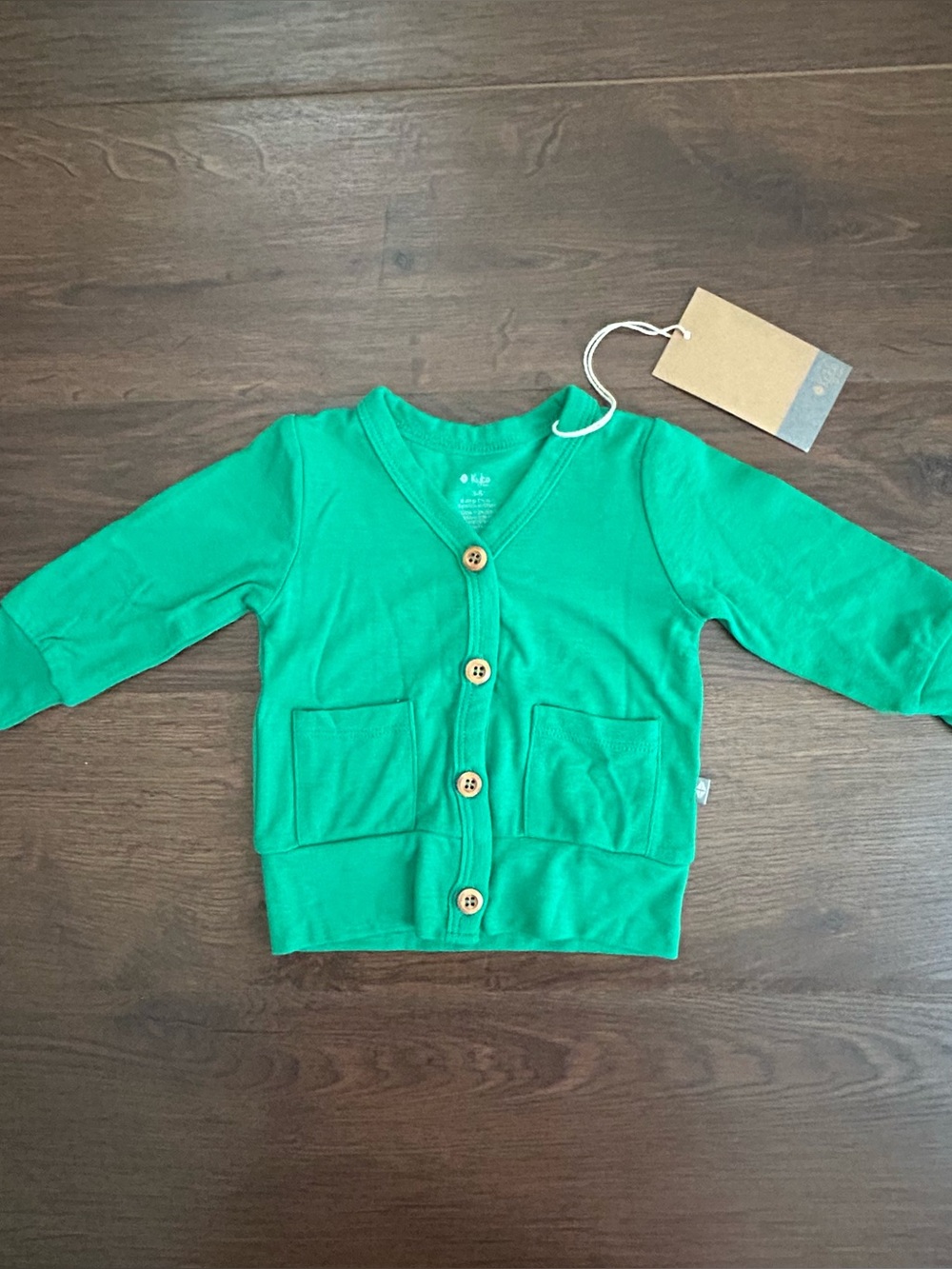Kyte Baby Bamboo Jersey Cardigan Fern 3-6m